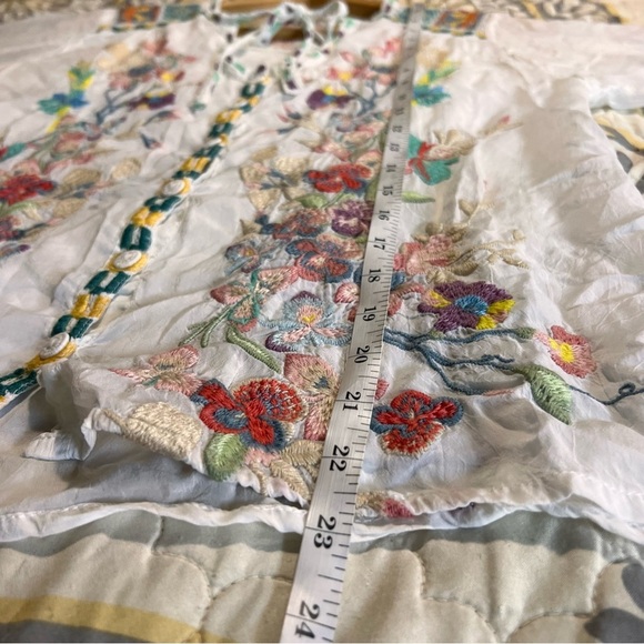 Johnny Was Nikolita Embroidered Blouse BOHO White Top, XS - Picture 9 of 10